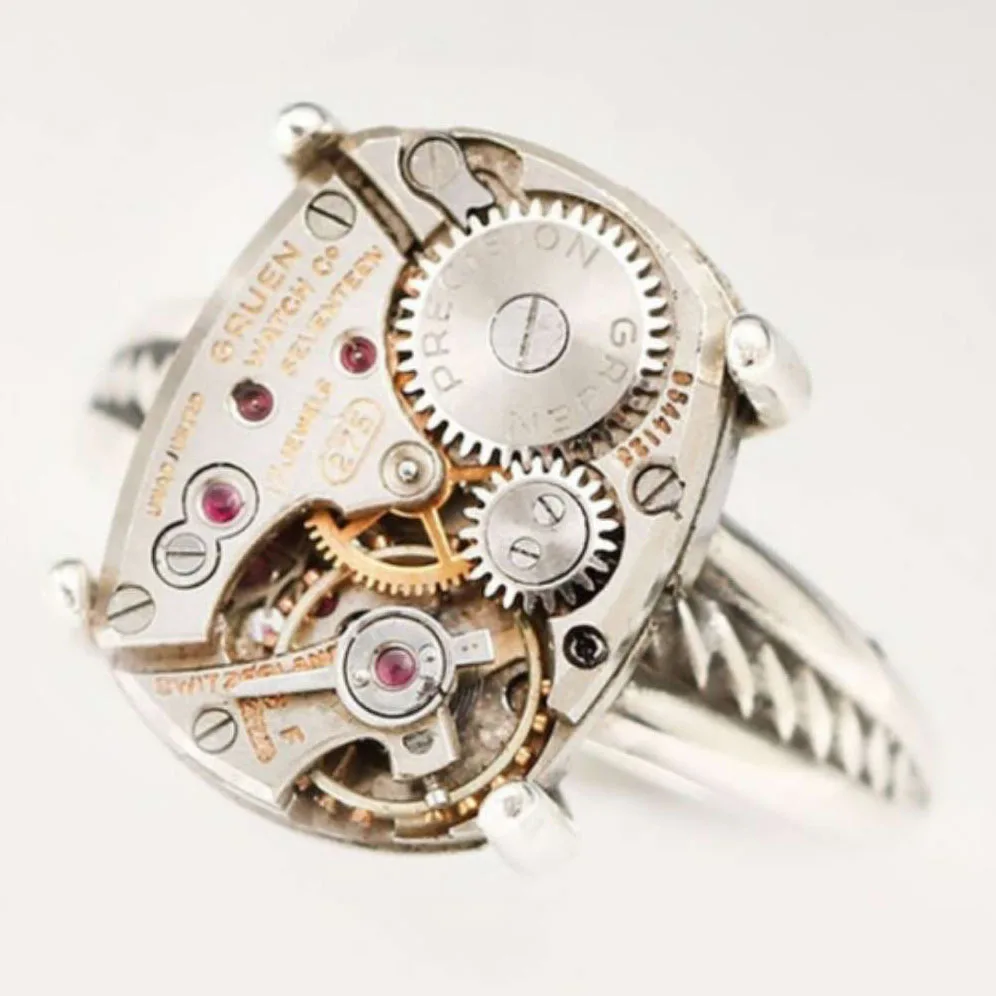

Personality Precision Mechanical Disc Design Metal Sense Ring Fashion Trend Men's Ring Birthday Jewelry Gift Hot, Photo