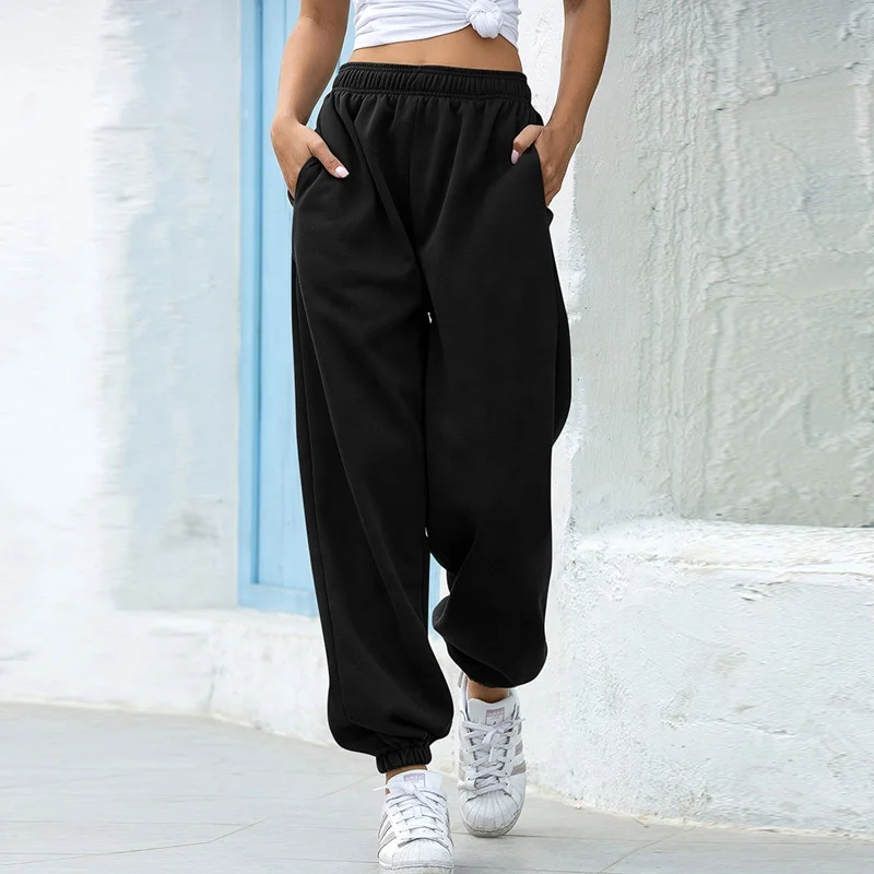 

2021 Latest Casual High Waisted Loose Oversized Stack jogging pants Women Sweatpants, Picture shown