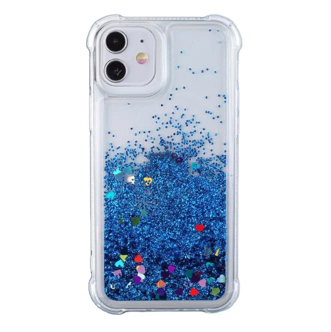 

Transparent TPU+PC Colorful Mobile Phone Cover Quicksand Cell Phone Case for iPhone 11 12 Pro Max, 6 colors