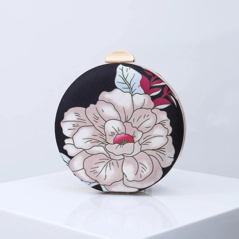 

New Designer Printed Flower Evening Bag Cotton Fabric Round Clutch Bag