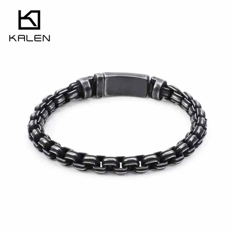 

KALEN Stainless Steel Matte Black Chain Bracelet Jewelry For Men