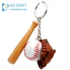 Wholesale china custom metal stainless steel laser logo sports baseball keychain with strap