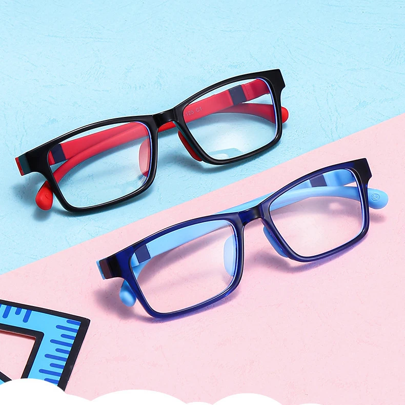 

High Quality WholesaleFrame Black Blue Color TR90 Blue Light Blocking Eyeglasses Frame Optical For Children