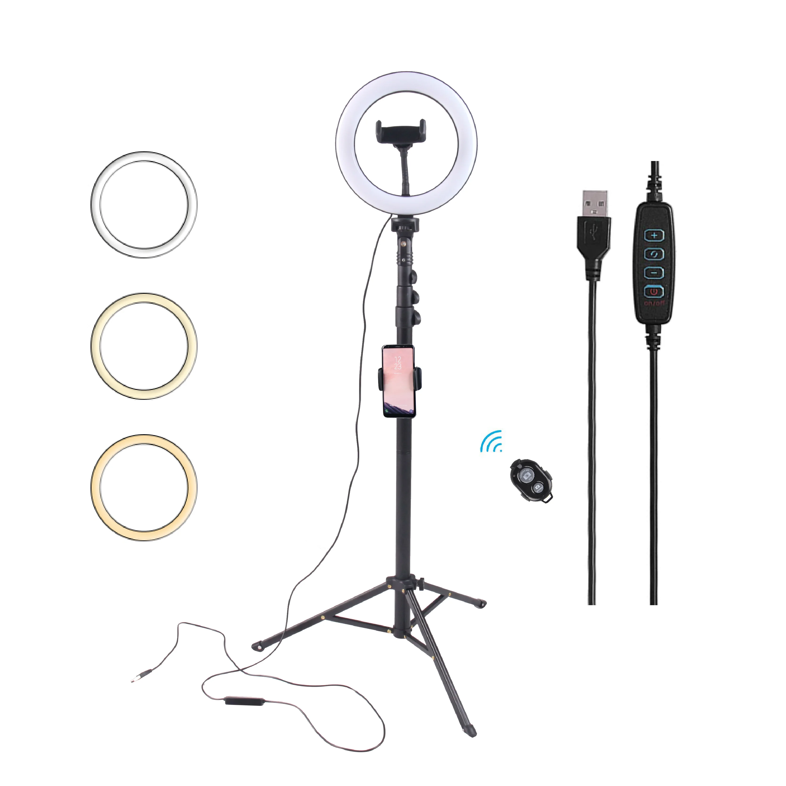 

Hot sells webcam small phone LED selfie 8/10/12 inch ring light for phone with holder and remote control