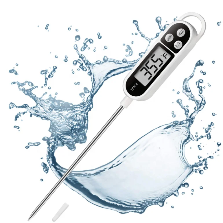 

Handy Practical Kitchen Accessories Food Water Meat Temperature Tester Digital Thermometre Easy To Read And To Use, White