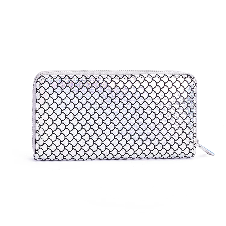 

Coin Purse Fish Scales Latest Model Fashion Lady PU Small Card Wallet Ladies, Black/light pink