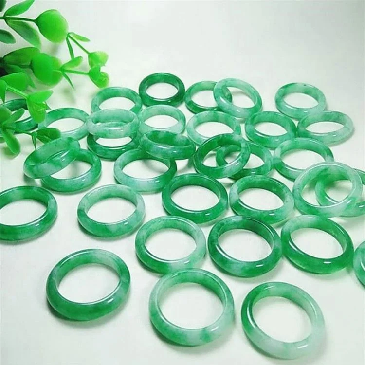 

2021 Wholesale Cheap Green Jade Rings Natural Stone Jade Ring for Women And Men, As picture
