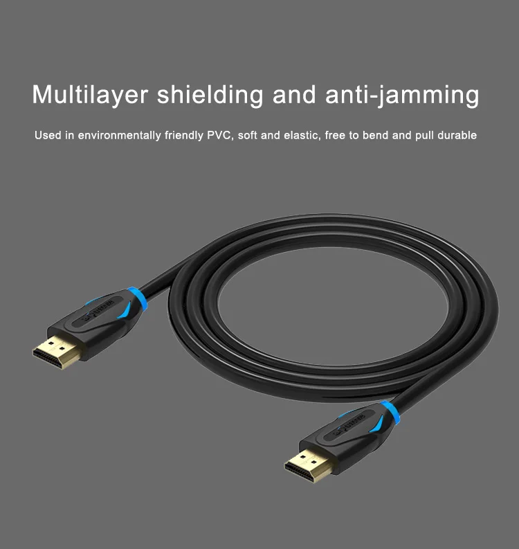 SIPU factory price high speed slim HDMI cable 3d 4k gold connector hdmi to TV cable 2.0 3meter hdmi cable - ANKUX.COM