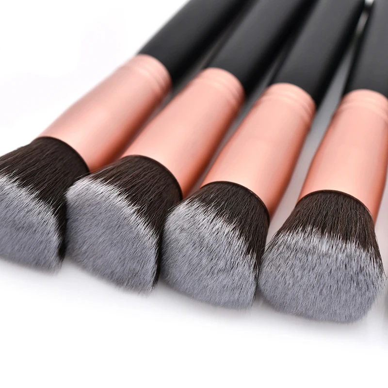 

Rose gold luxury 14 pcs Synthetic vegan Professional makeup brush set private label