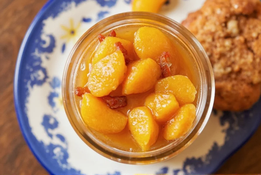 Final spiced peaches dish served in a bowl