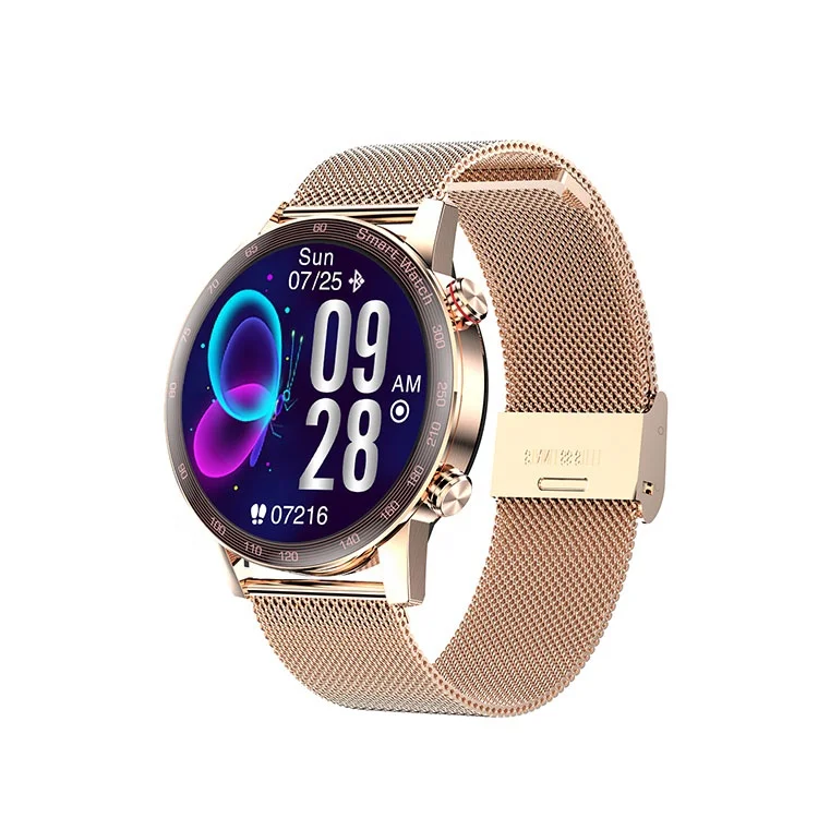 

OEM 2021 Women Smart Watch AK25 with TWS Air pads Music Play BT Call Custom Watch Face Dial Round female smartwatch AK25