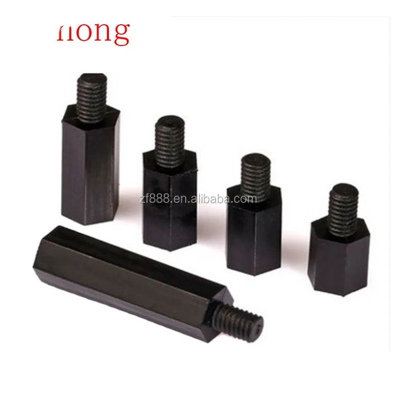 

1000PCS/BAG M2.5*5/6/8/10/12/15/18/20+6 2mm black male to female nylon hex standoff spacer