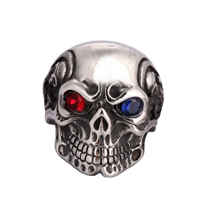 

Cool Vintage Silver Skull Ring Diamond Rings Mens Skull Ring for Gifts Wholesale