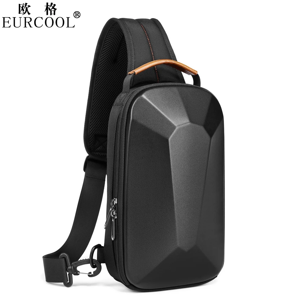 

Eurcool Wholesale Multi-functional Waterproof Anti-theft Hardshell Single Shoulder Crossbody Chest Sling Bag For Men With USB