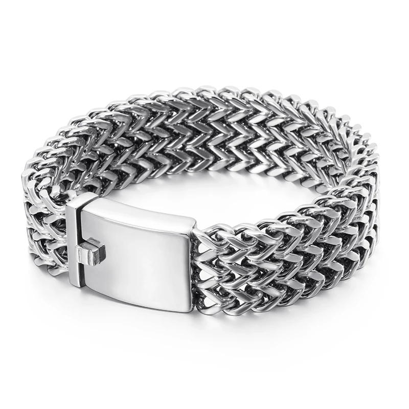 

KALEN Personality Tennis Mesh Chain Shiny Bracelets Men 316L Stainless Steel Jewelry Bracelet