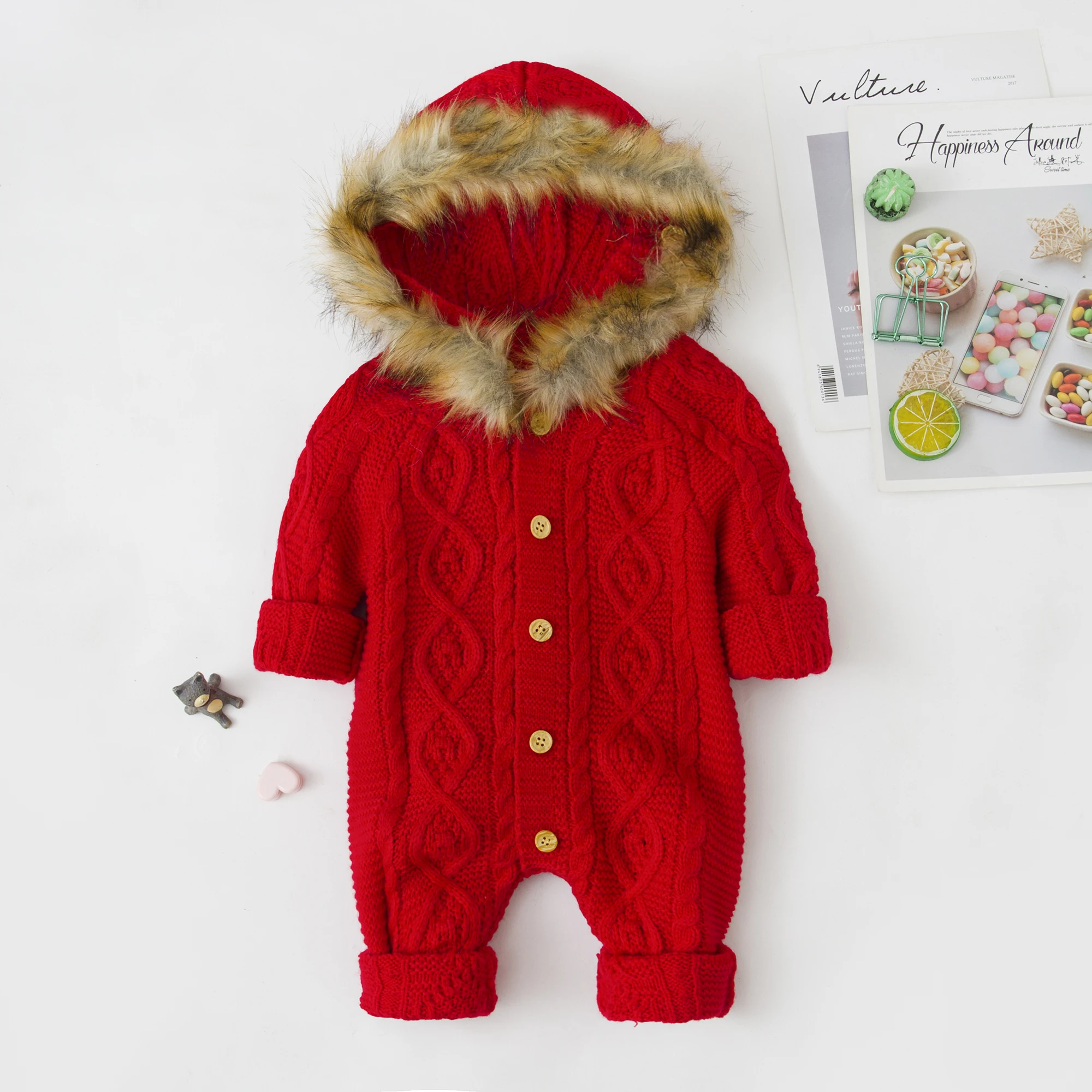 

LZH Knit Sweater Romper Baby Clothes For Winter Newborn Onesie