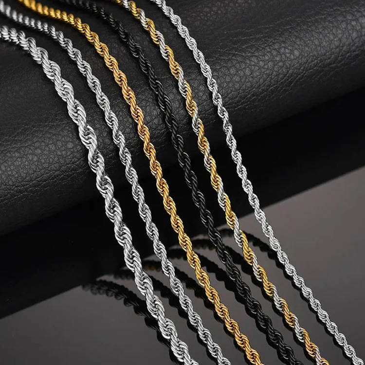 

Hot sale high quality men's jewelry stainless steel gold cuban link chain for necklace chain for men, As photo