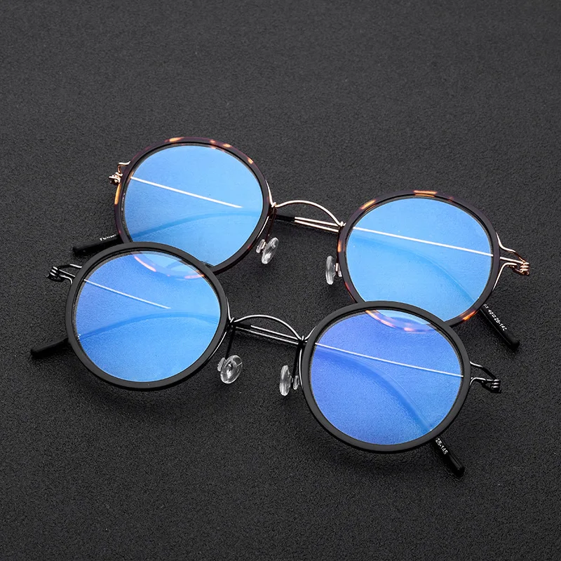 

Retro Round Acetate Titanium Frame Anti Blue Light Blocking Reading Glasses, 3 colors or custom colors