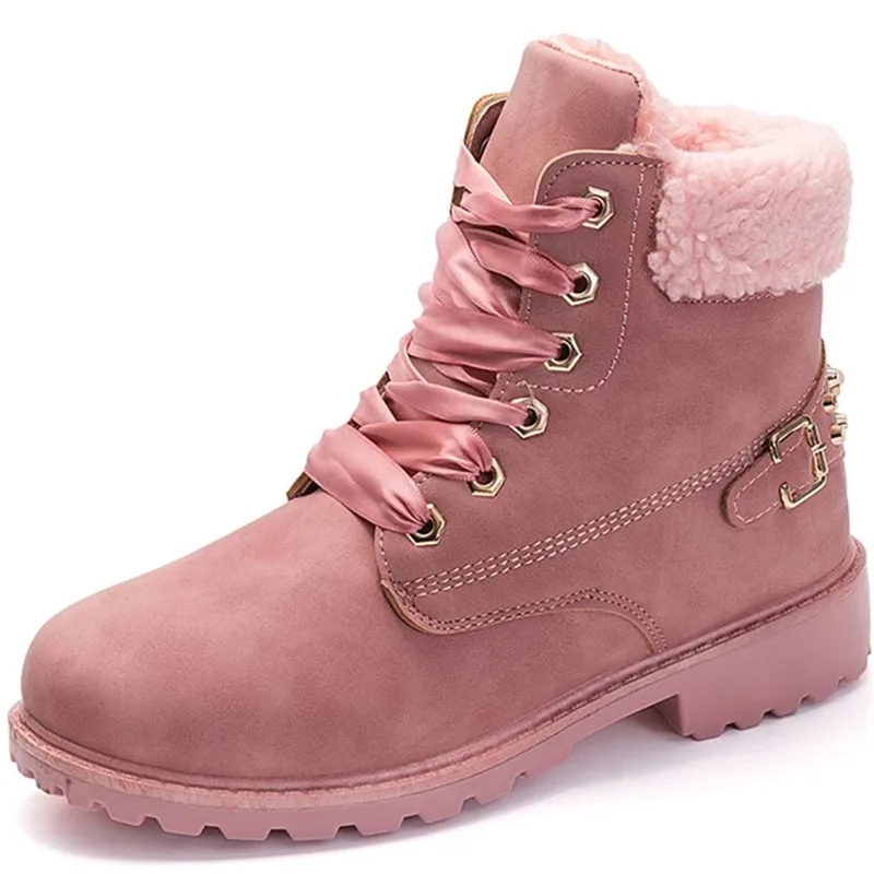 

Dropshipping Custom Logo New Fashion Winter Snow Boots Lady Short Fur Cotton Shoes for Women Warm Footwear