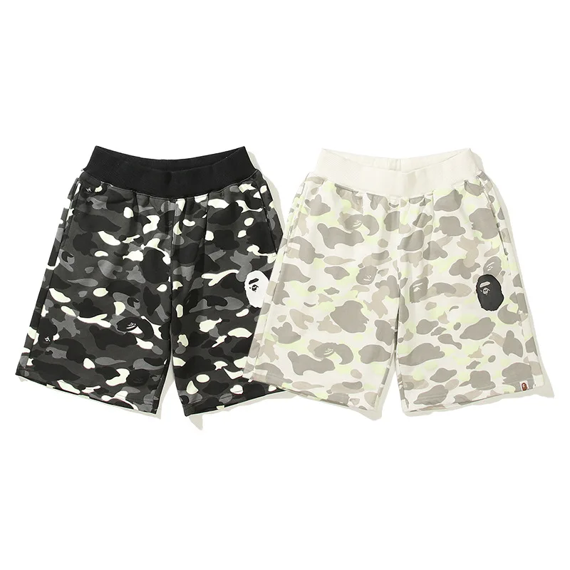 

Hot Selling Camo Cargo Shorts bathing ape youth luminous camouflage print casual shorts, Customized colors