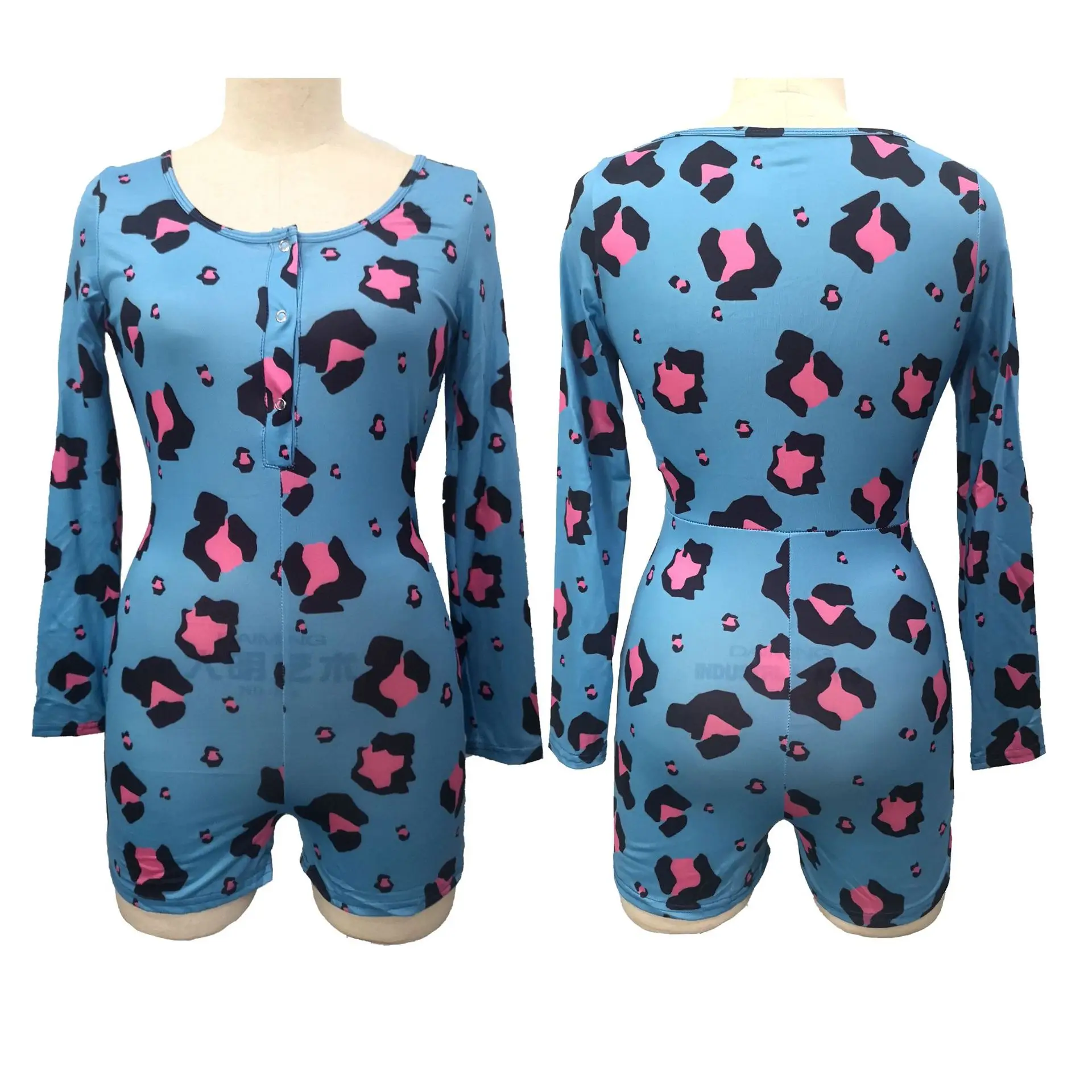 

hot women leopard print adult onesie jumpsuit sleepwear, Picture shows