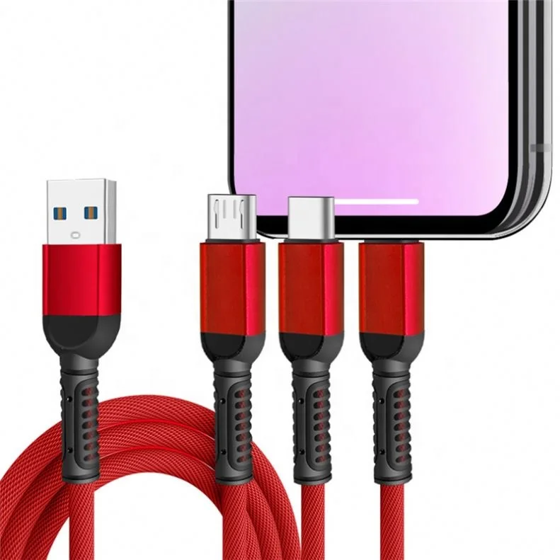 

Icebingo Free Shipping Mobile Phone Charging 3 In 1 Micro Usb Type C Cable Data Charger