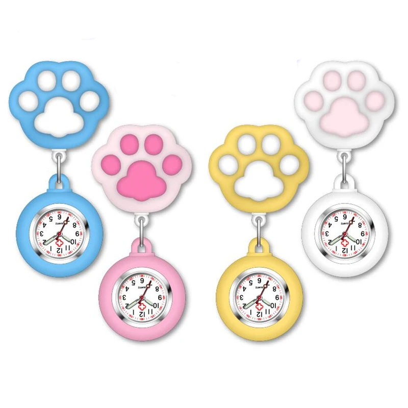 

Lovely Retractable 3D Cartoon Silicone Doctor Nurse Quartz Pocket Watches Custom Logo wholesale