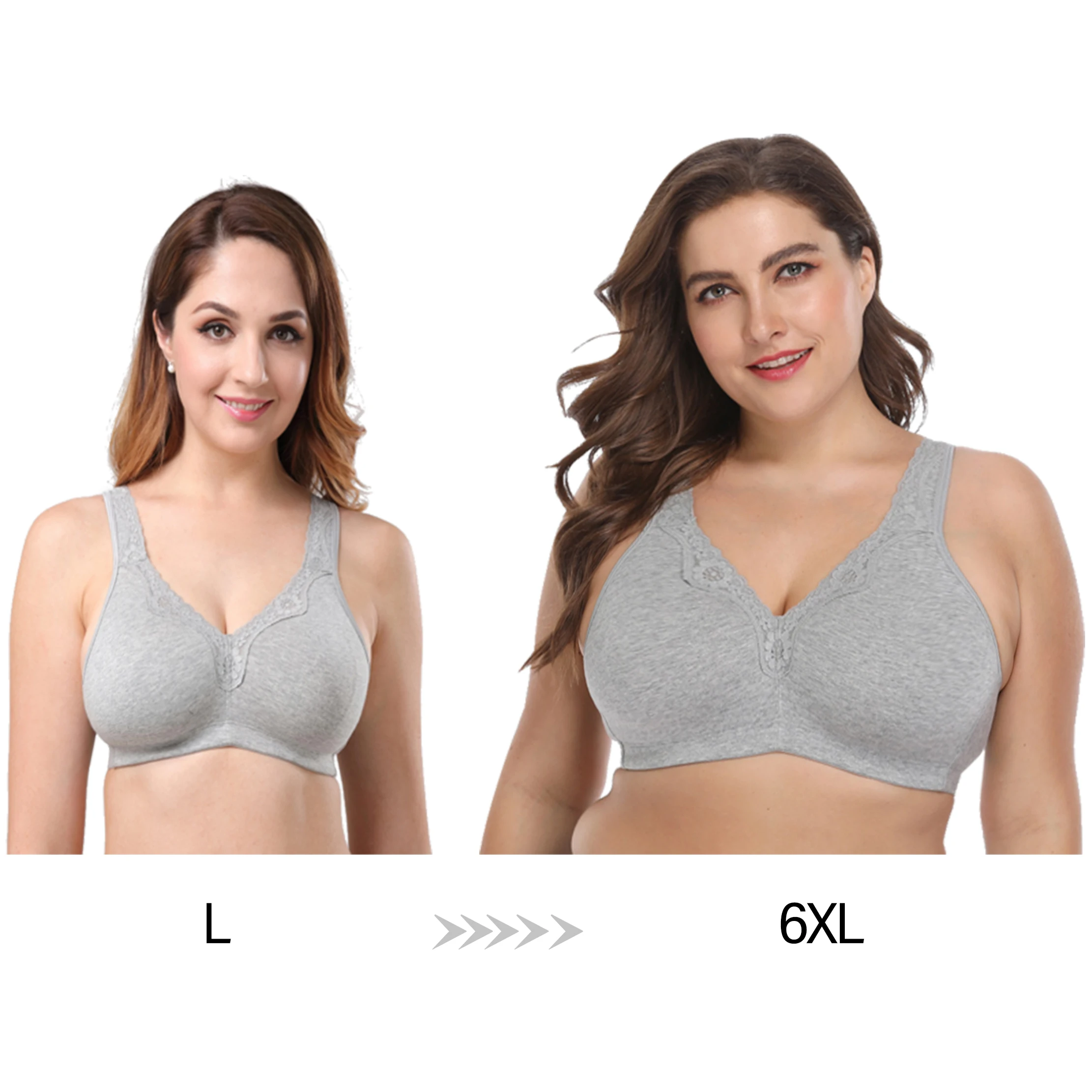 

Wireless Cotton Underwear Full Cup Bra Comfortable Nude Color Plus Size Daily Bra High Qualtiy Plain Dyed Wire Free Everyday