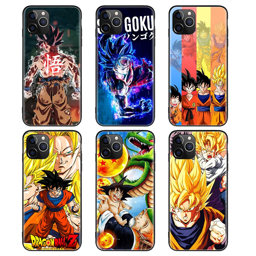 

Custom Printed Goku Silicone Phone Case for Samsung A50 A70 Mobile Cover Case for iPhone 12 7/8 11 XS X XR Coque, Black