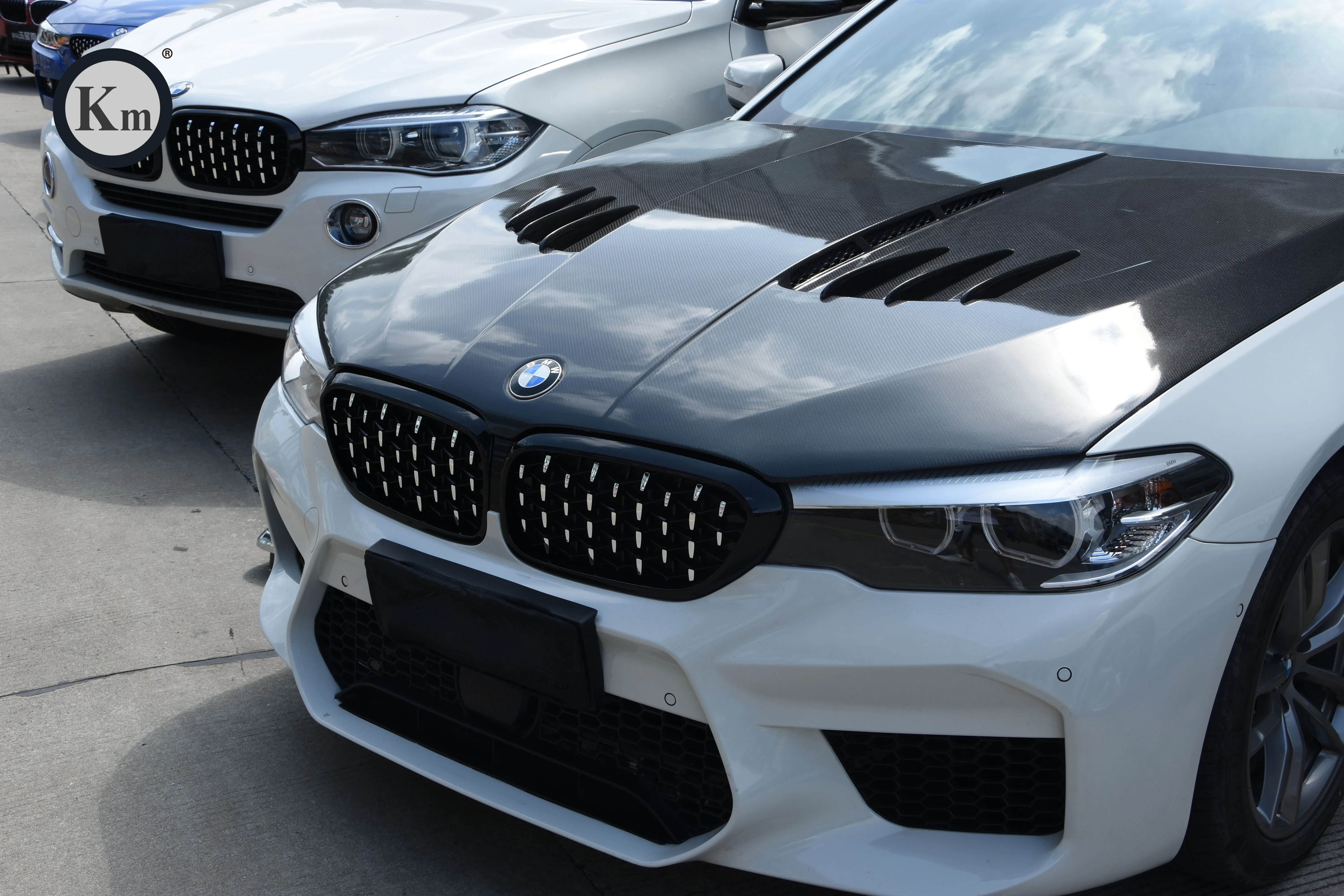 km for bmw 5series 2018-up g30 g38 前保险杠格栅钻石格栅流星式