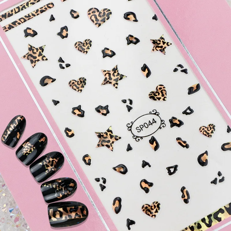 

Leopard Print Nail Art Stickers Decals Nail Sticker Self-Adhesive Nail Tips Decorations for Girls Women, Customers' requirements