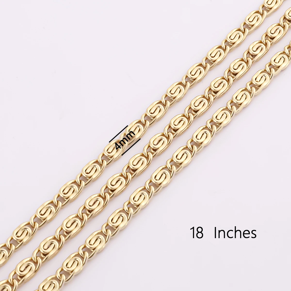 

Factory direct wholesale 50% discount in stock 14K gold 4mm brass iron steel men cuban chain necklace cut figaro chain for women