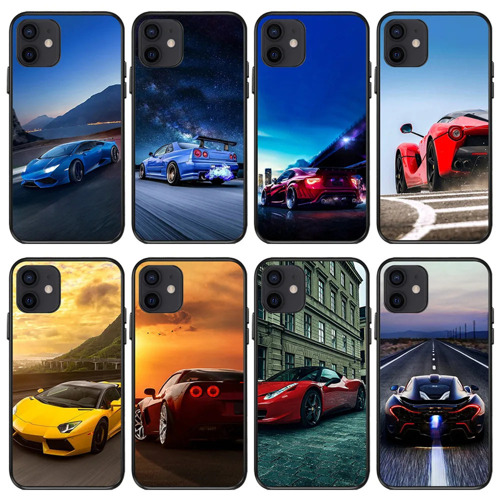 

Racing Sports Luxury Car Soft Tpu Cases For iPhone 13 Pro Max 12 Mini 11 Xr Xs X 8 7 6 Plus Fashion Mobile Phone Cover, Clear