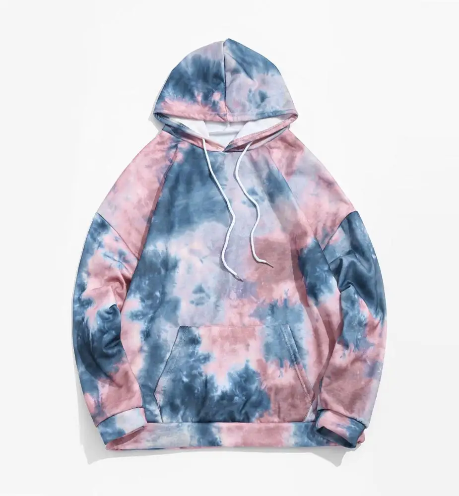 2020 Tie Dye Pullover Fleece Drawstring men streetwear Hoodie men