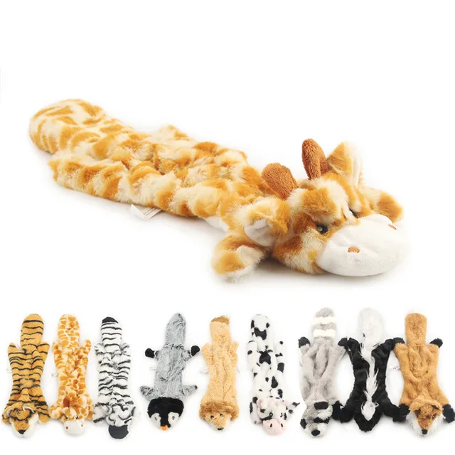 

Wholesale Plush Crinkle Interactive Animals Pet Plush Dog Toys No Stuffing Squeaky Dog Toys, Picture showed