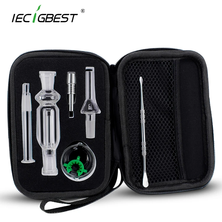 

IECIGBEST Wholesale New Arrival Hot selling glass pipes sets and sets honey water pipes extractor with 10mm titanium nail, Transparent