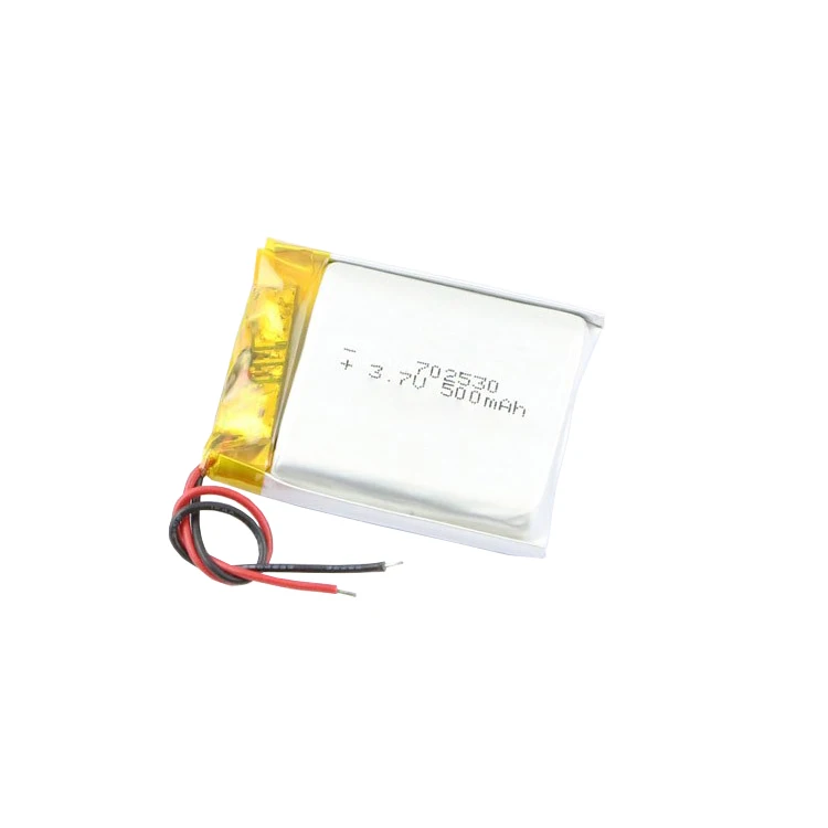 
CE ROHS rechargeable 3.7V 500mah battery lipo 702530 lithium polymer battery for Electric Toys 