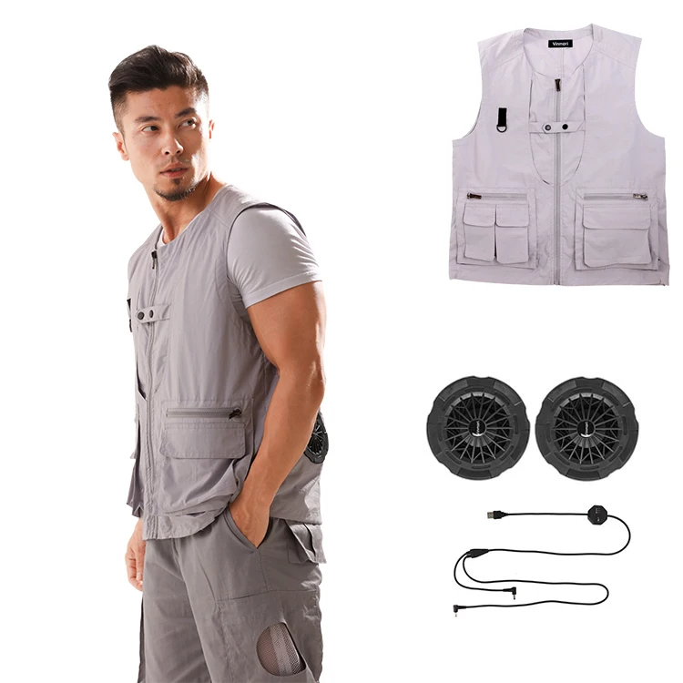 

Outdoors Used Air-Conditioned Fan Cooling Uniform Vest Men Breathable With Fan