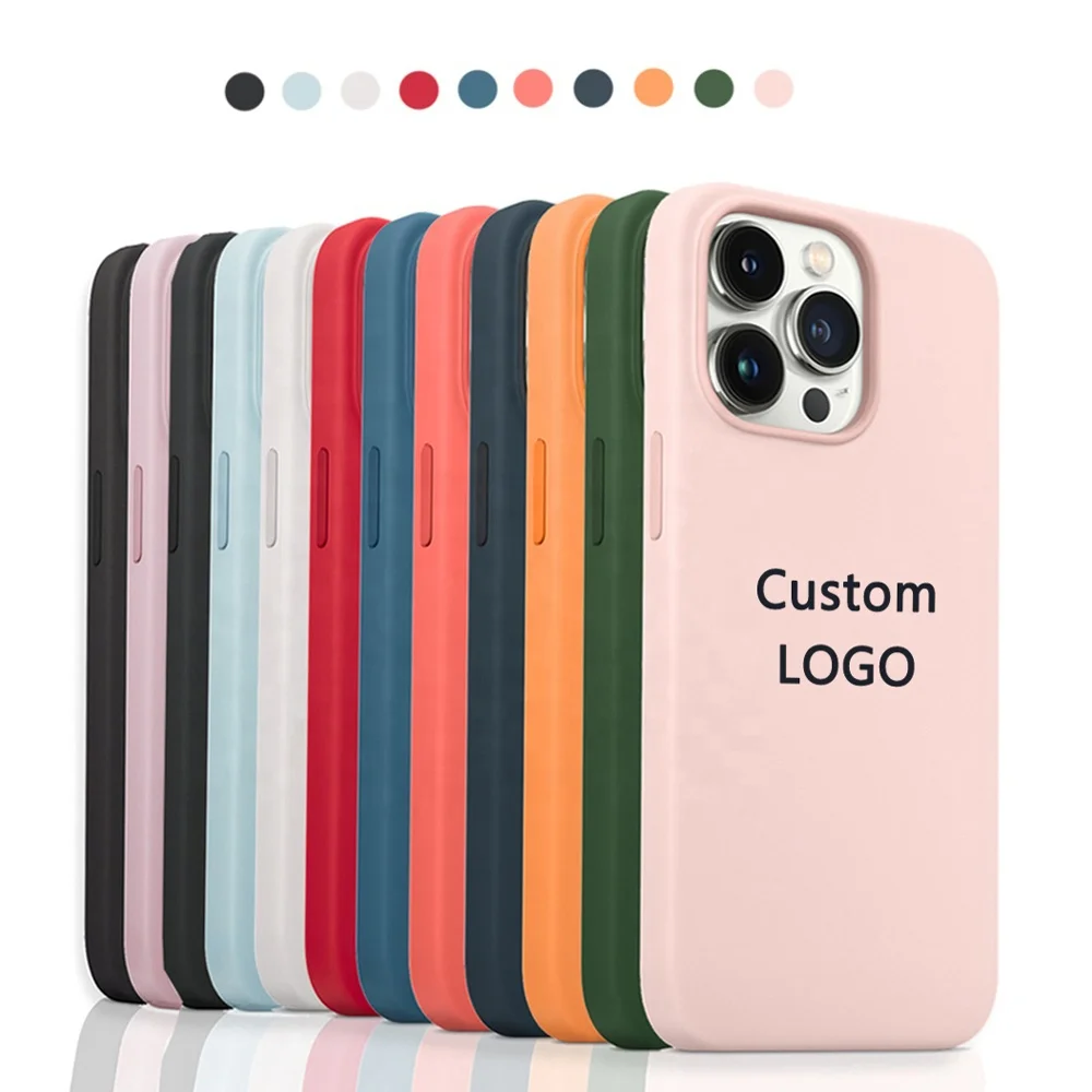 

Custom LOGO Cell Cover Shockproof Mobile Waterproof Liquid Silicone Phone Case for Apple for iphone 13 12 11 Mini Pro Max, Multi colors