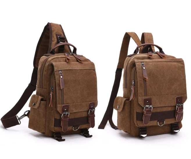 

Canvas Sling Backpack One Strap Travel Sport,Canvas Cross Body Messenger Bag Shoulder Sling Backpack Travel Rucksack