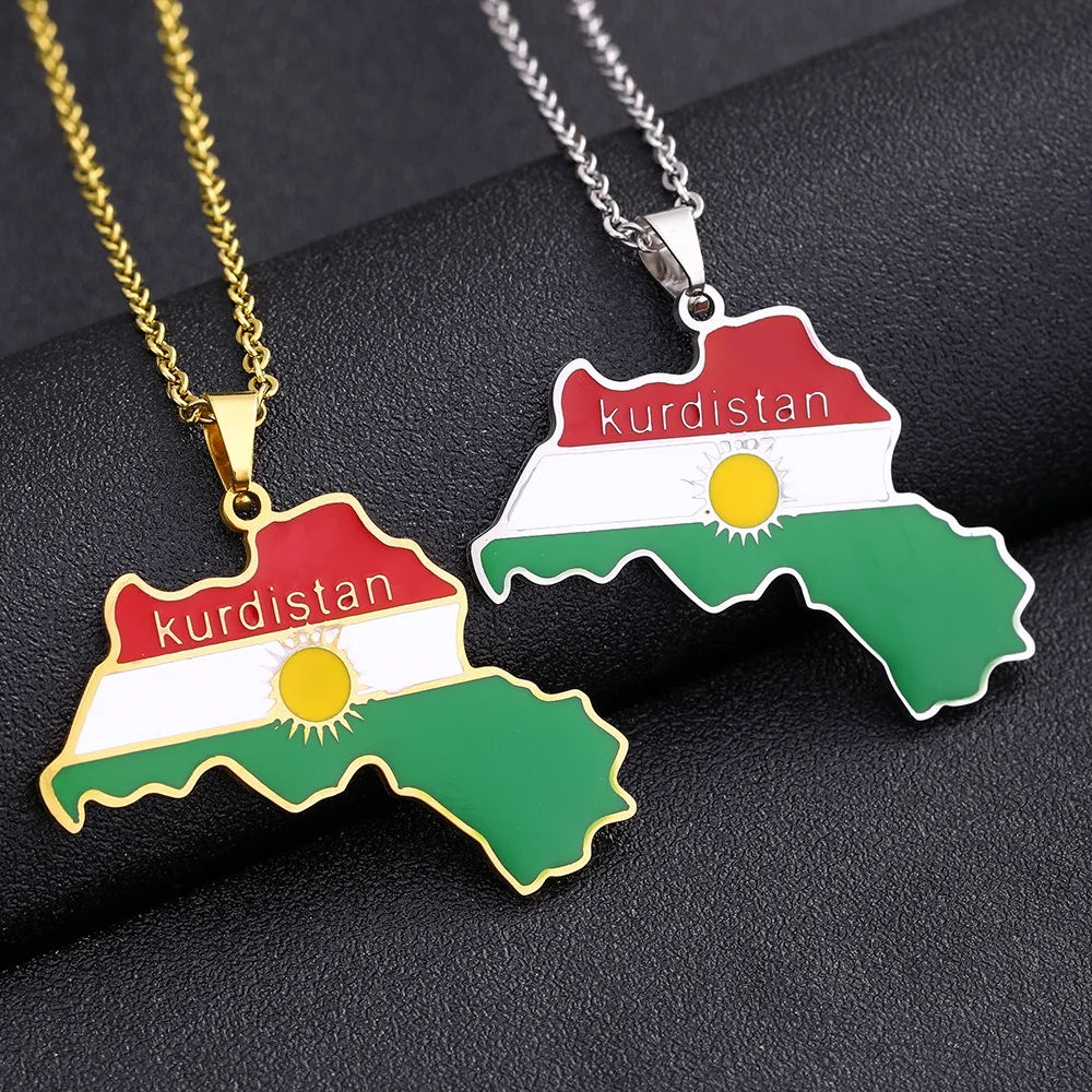 

Kurdistan Necklaces Charm Jewelry Gifts Kurdish Map Necklace Ethnic Adjustable Accessories Gold Color Necklace