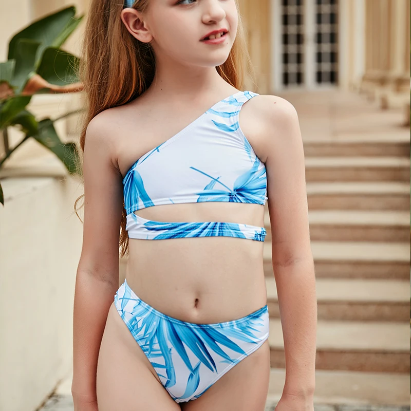 

Manufacturer's new products Beach swimsuits ventilation swimsuit bikini Kids Swimwear, Blue