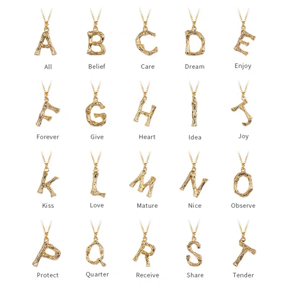 

Hot Sale Alphabet 26 Capital Initial Letters Pendants Charms 316L Stainless Steel Gold Plated A-Z Charm Pendants for Necklace