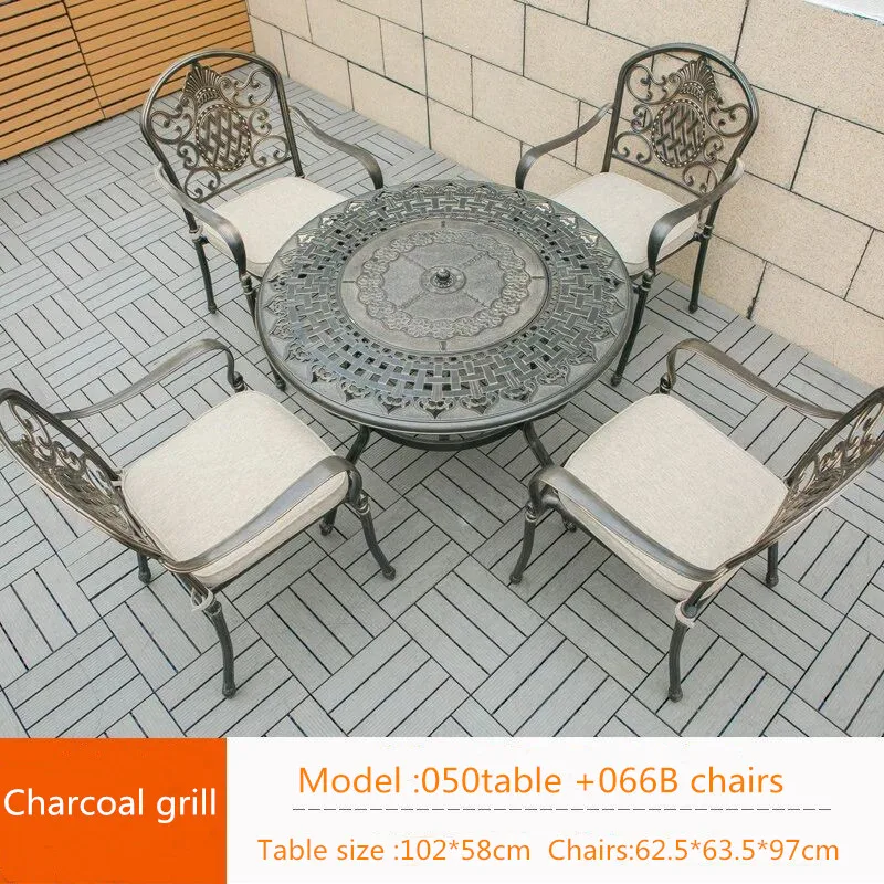 Outdoor Cast Aluminium Dining Table And Chair Buy Aluminum Dining