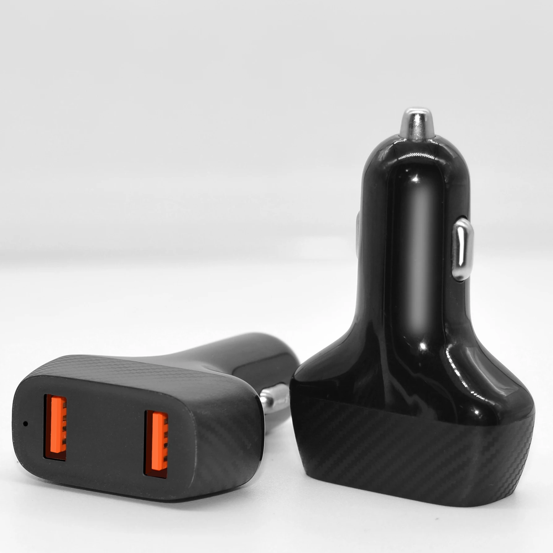 

small size big power double QC3.0 18W and total 36W fast charging car adapter charger for iPhone Android mobile smart phone new, Black