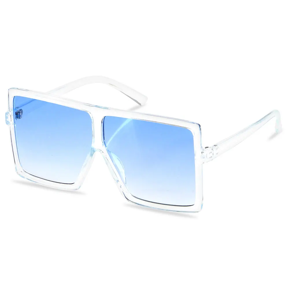 

2021 New Trendy Custom Vintage Ladies Square Rectangle Shades clear frame oversized glasses women fashion sunglasses