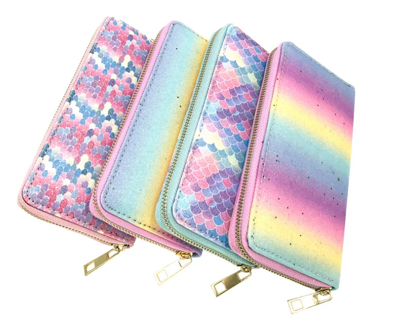 

Cheap Wholesale Colorful PU Bags Zipper Women Wallet Large purse