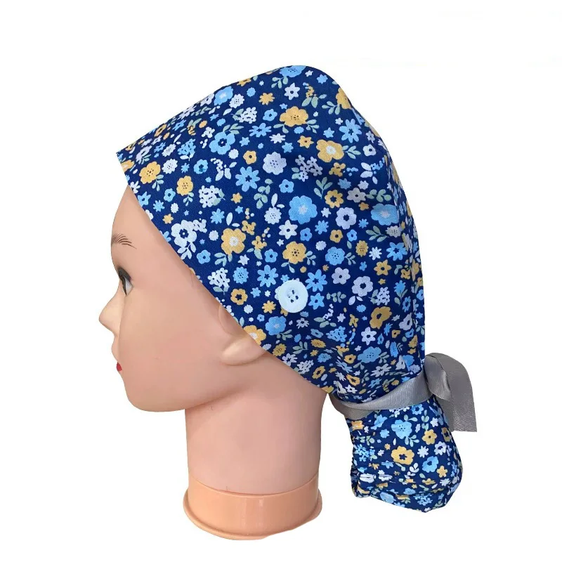 

Women Bandage Adjustable Cap Sweatband Ponytail Hat, Solid dyed&printed