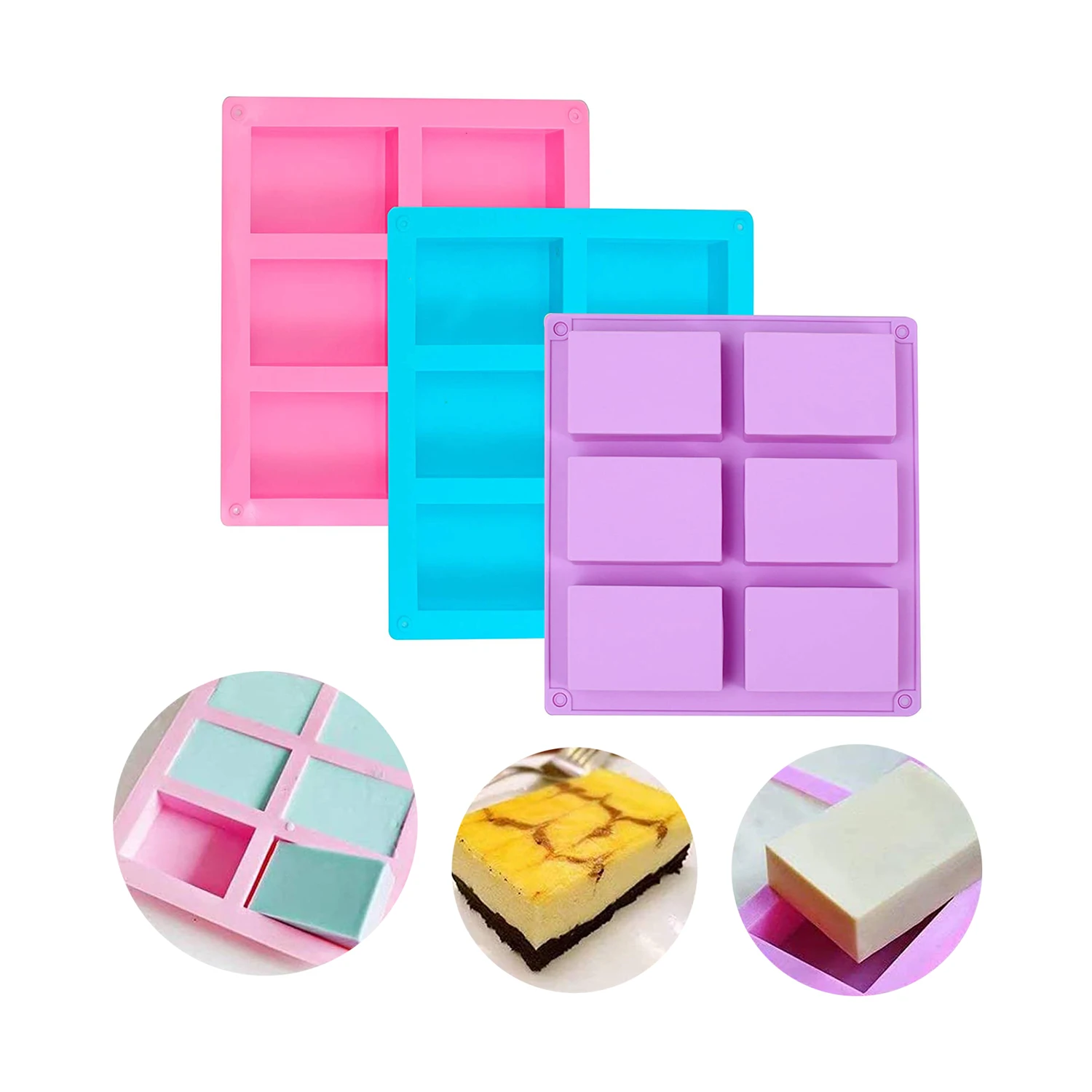 

Silicone Cake Mold Silicone Soap Handmade Soap Mold Rectangular 100ml Handmade Soap Mold For DIY
