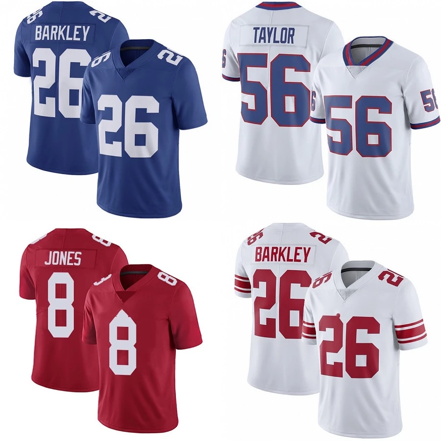 

wholesale Saquon Barkley 26 # American Football Club Uniform Customize Stitched Jersey 3D Embroidery Lawrence Taylor 56 # Mens